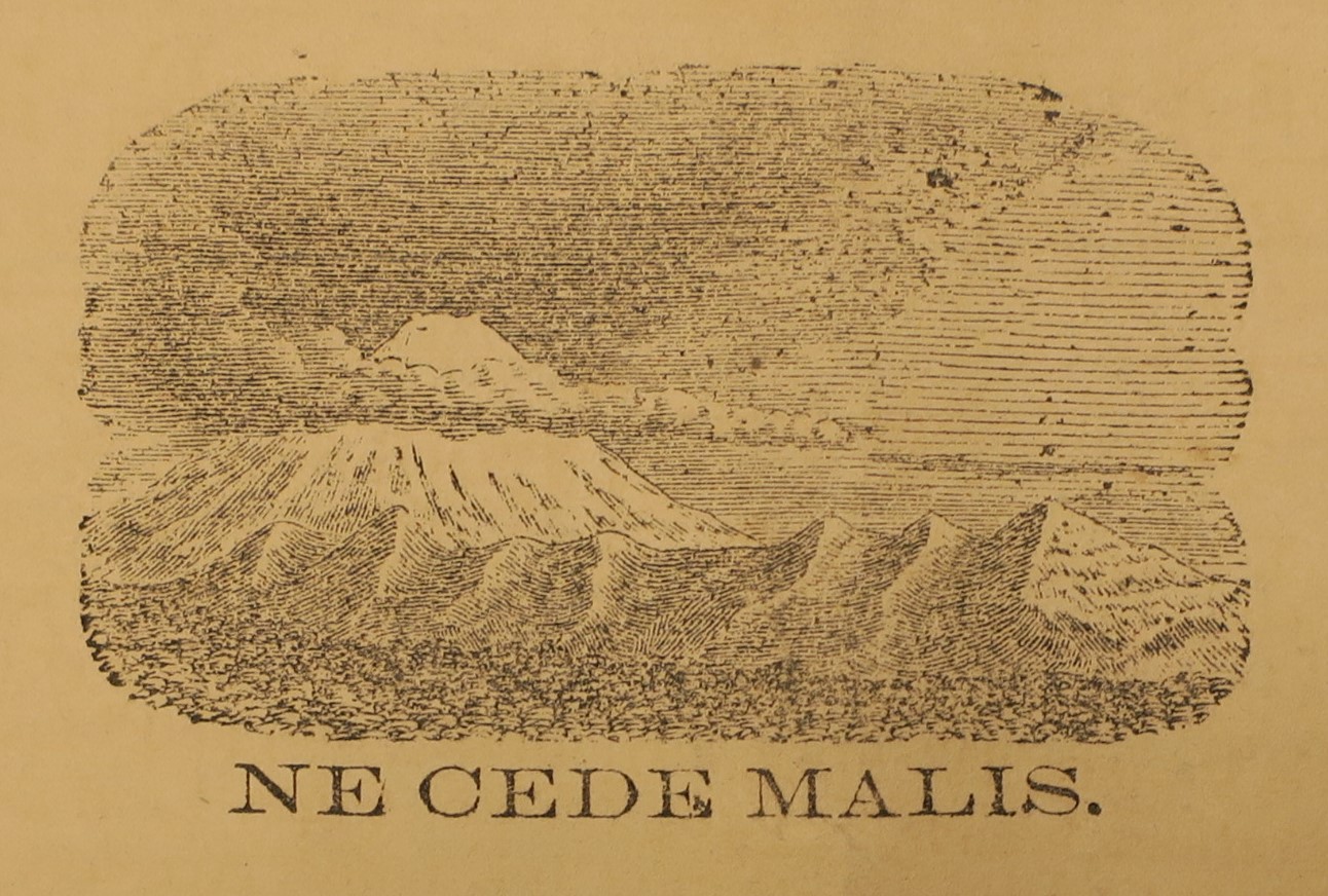 The original Taranaki Herald motto printed on its masthead - "Yield not to misfortune".