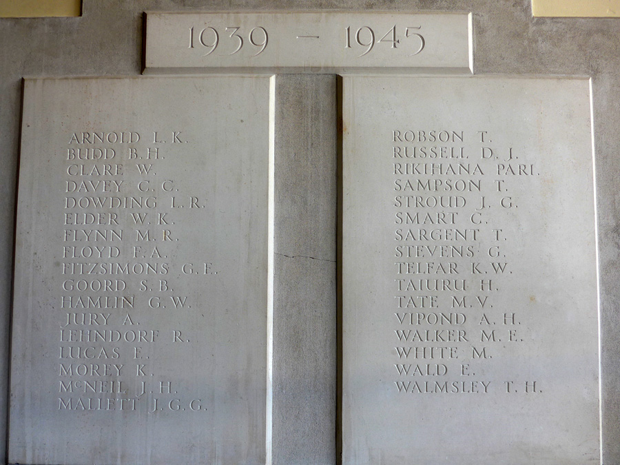 Waitara War Memorial Hall monument plaque (2017). Photographed by Bruce Ringer courtesy of Manatū Taonga Ministry for Culture and Heritage. (1)