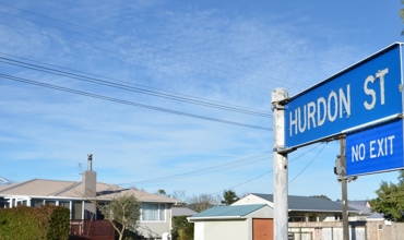 Hurdon Street sign (2014). Mike Gooch. Word on the Street image collection.