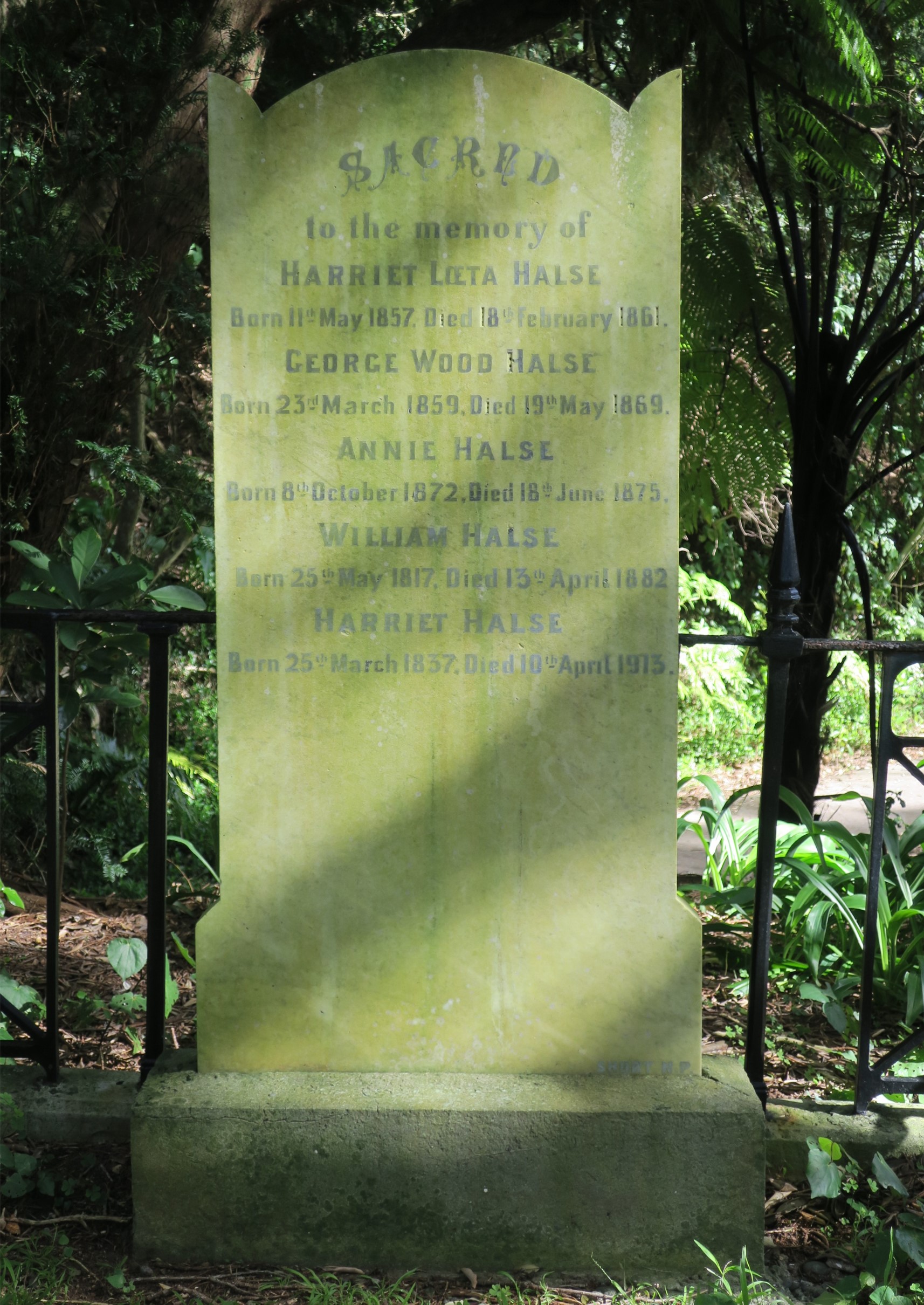 Halse family plot at Taranaki Cathedral (2025). Rachel Sonius. Notable Taranaki Identities image collection.