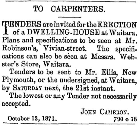 Tenders_for_John_Cameron_Dwelling_House_Waitara__TH_14_October_1871__p.1.JPG