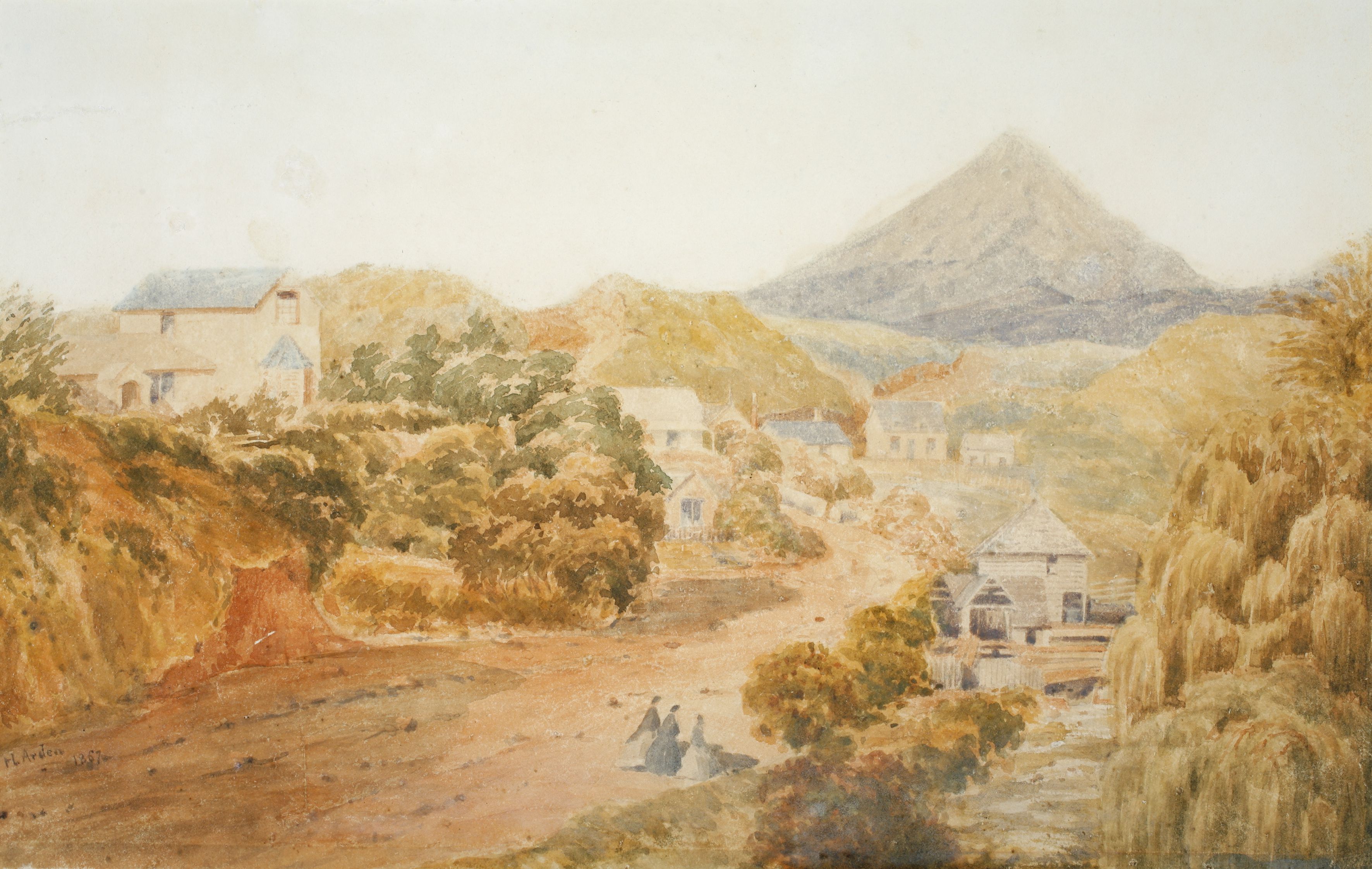 Untitled (Lower Carrington Road, New Plymouth) (1867). Hamar Humphrey Arden. Collection of Puke Ariki (A.79.836).