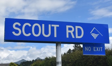 Scout Road sign (2024). Mike Gooch. Word on the street image collection.