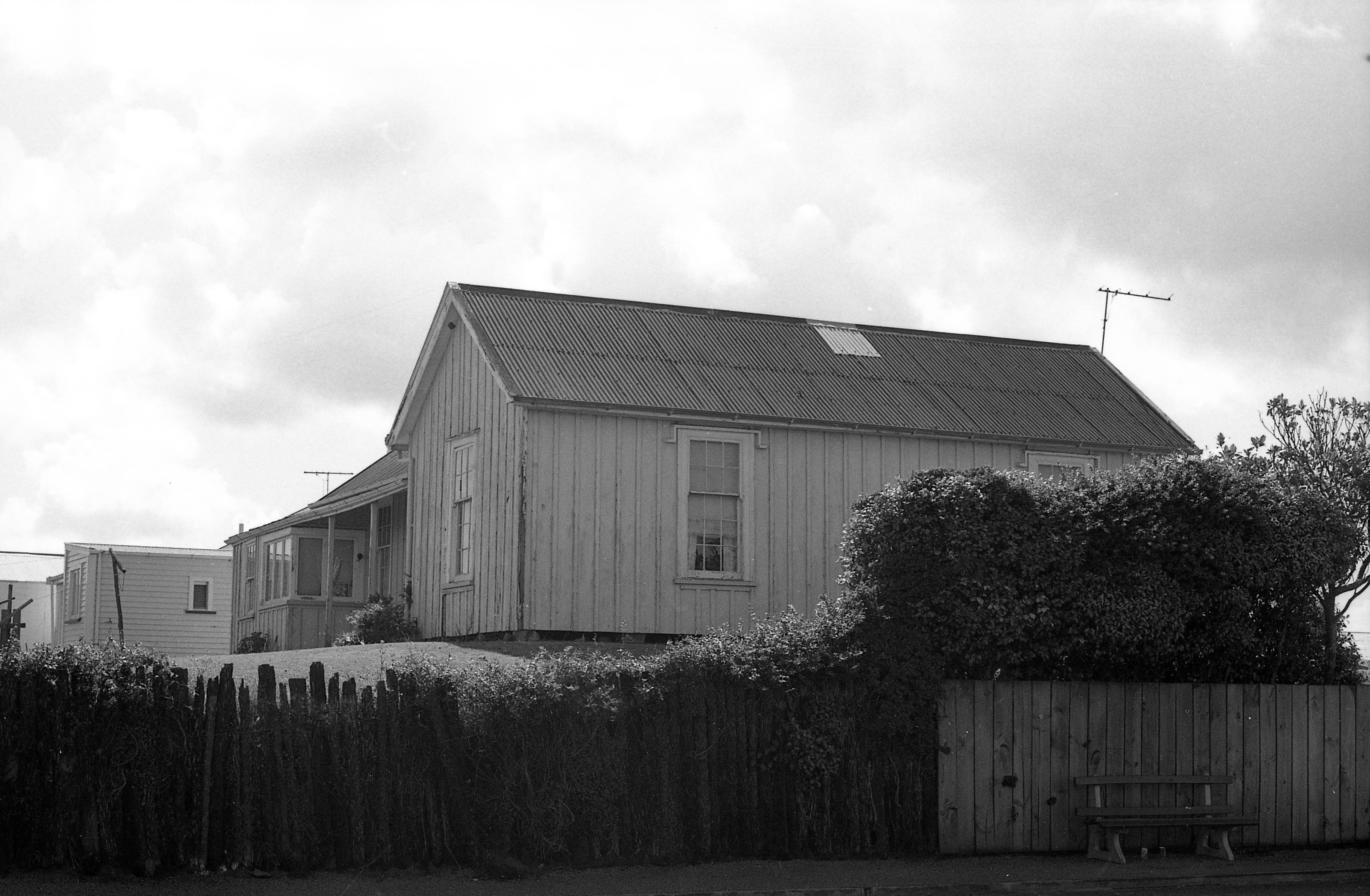 Flight House 1976 from Eliot Street uncatalogued slide Puke Ariki collection