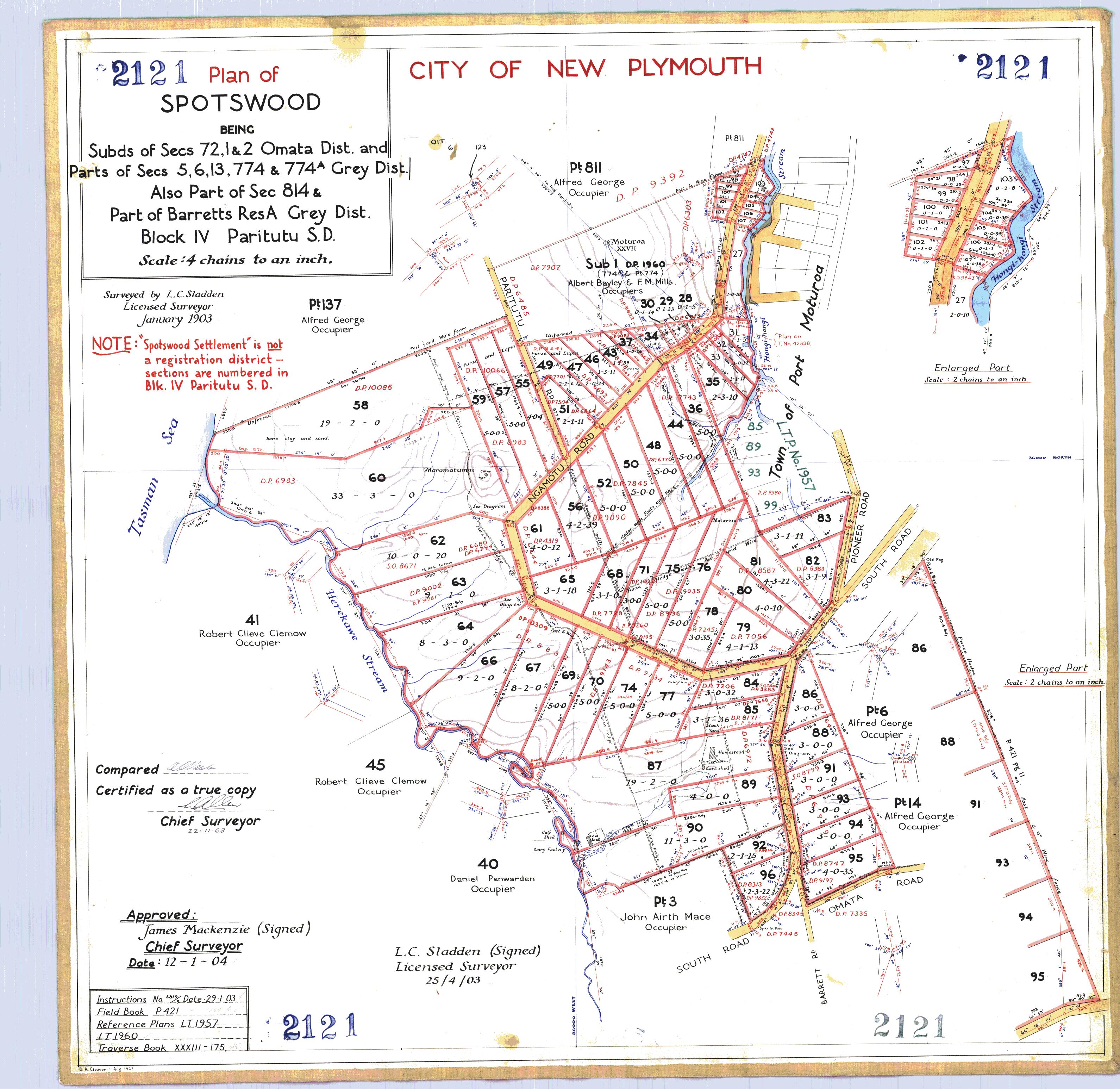 Taranaki SO2121 Sheet 1 Plan Of Spotswood