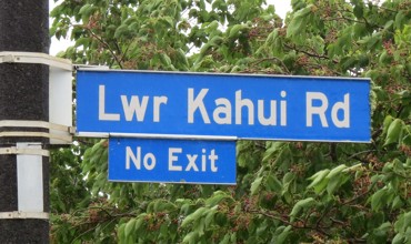 Kahui Road sign (2024). Rachel Sonius. Word on the Street image collection.
