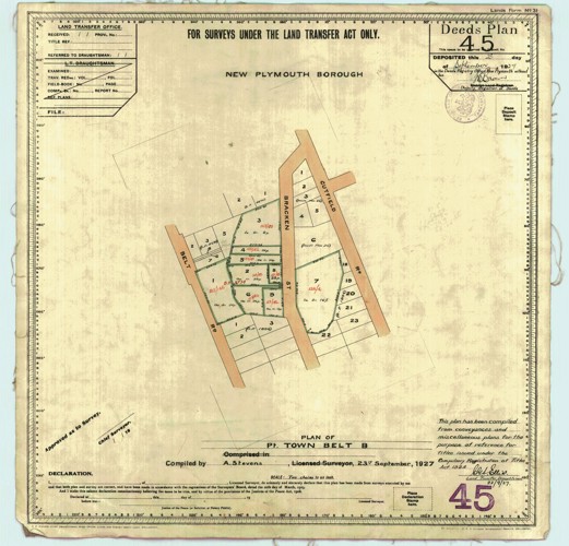 Taranaki DEED45 Sheet 1 Town Belt B